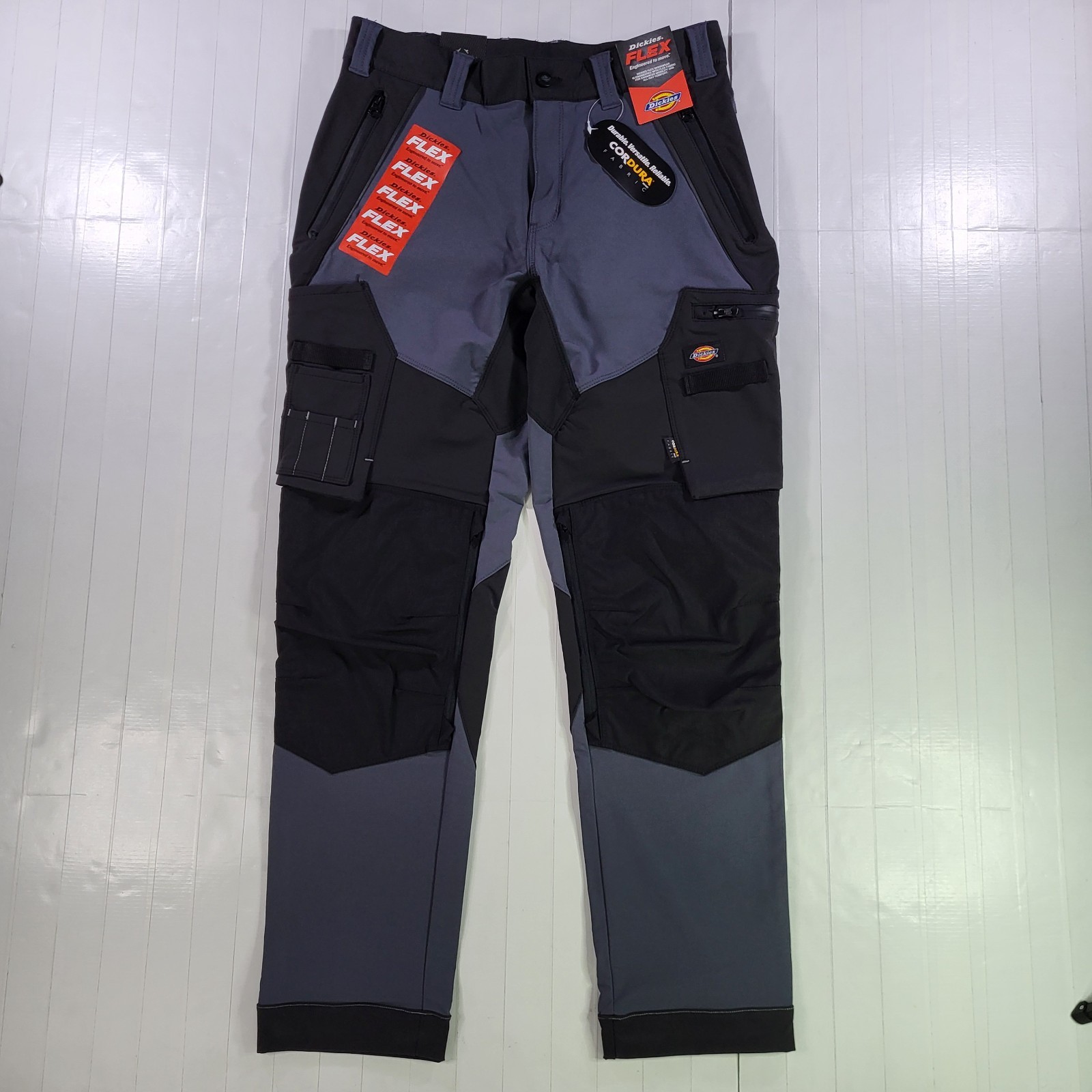 Dickies Cordura Performance Utility Pants 32×32 Men’s Gray Black Nwt Zip Pockets