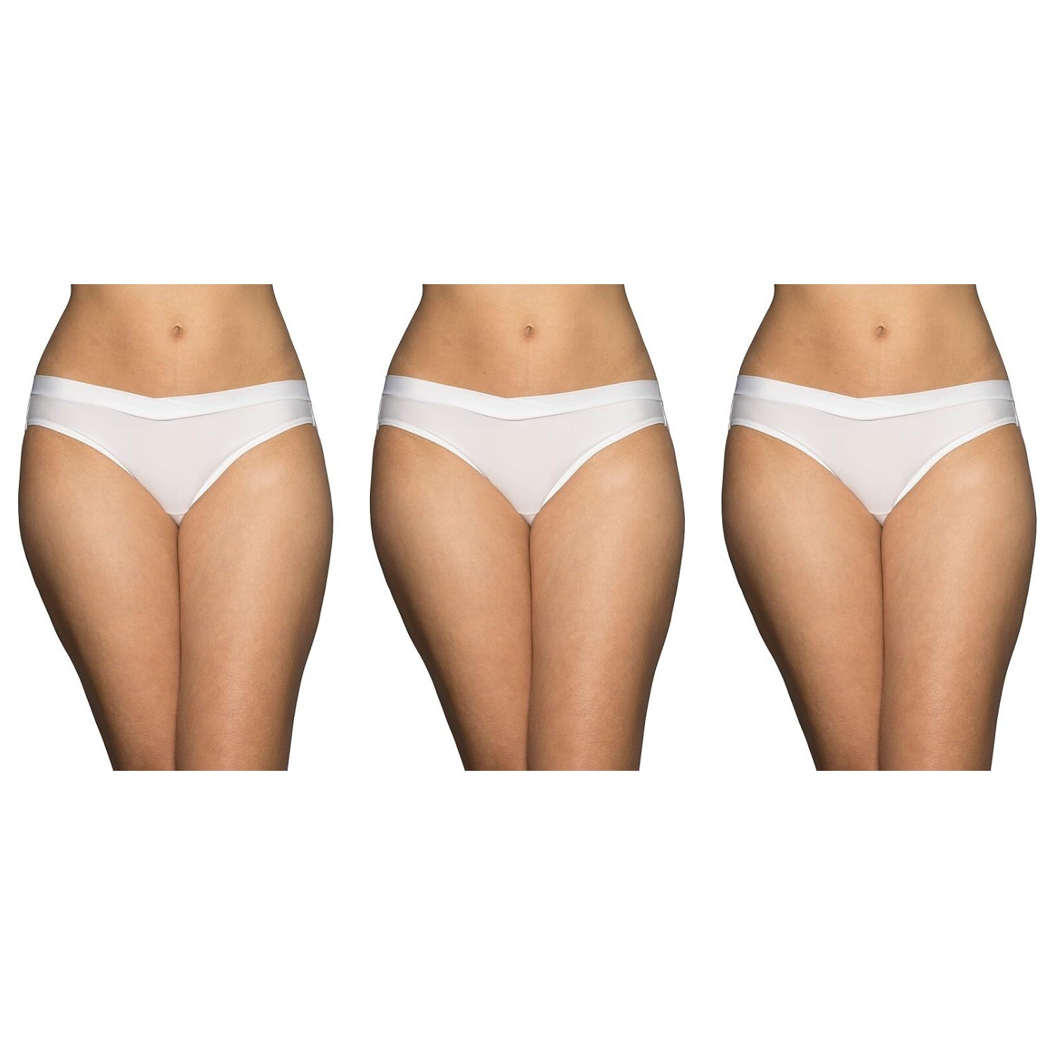 3 Pack VF 18291 Beyond Comfort Silky Stretch Bikini White Sz 5-8 NWT