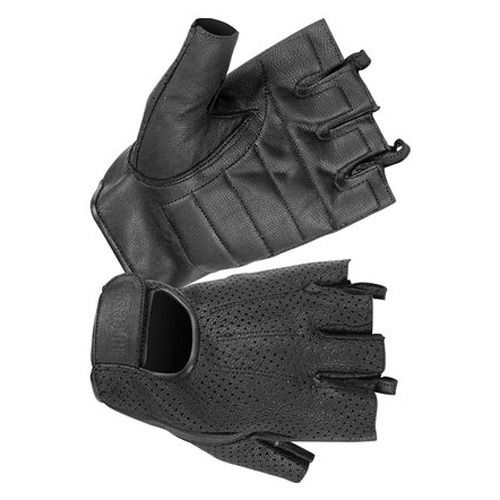 HUGGER Weatherlite Fingerless Motorcycle Gloves Gel Padded Palm Summer Riding