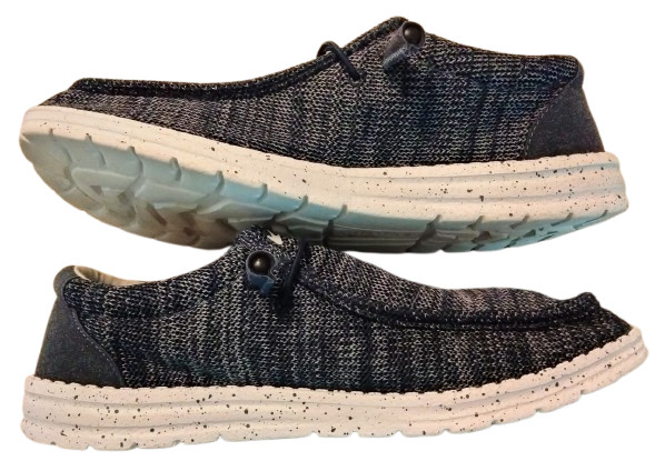 Mens Frog toggs soft blue knit fabric slip on casual comfort loafers size 12