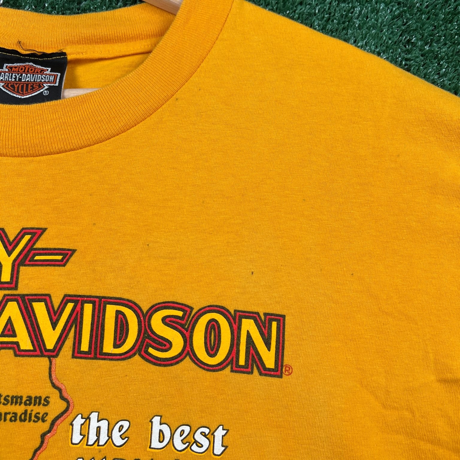 VTG Harley-Davidson T-Shirt Mens XL Yellow New Orleans Bourbon St Louisiana Y2K