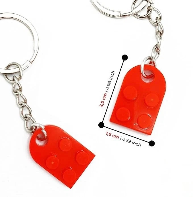 12pcs Compatible Brick Heart Keychain Gift-Free shipping