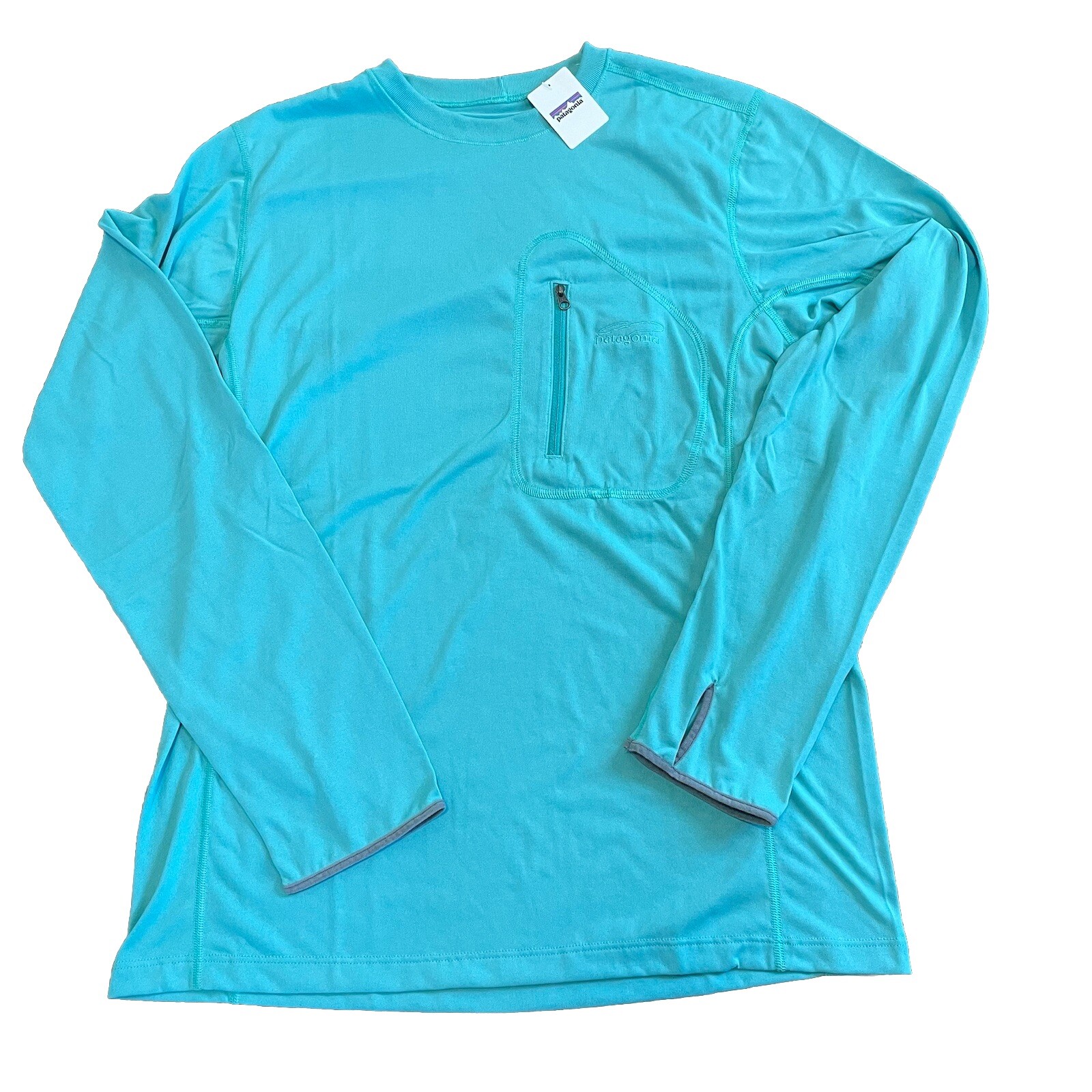 Patagonia Tropic Comfort Crew Capilene Silk Weight Chest Pocket Thumb Hole SMALL