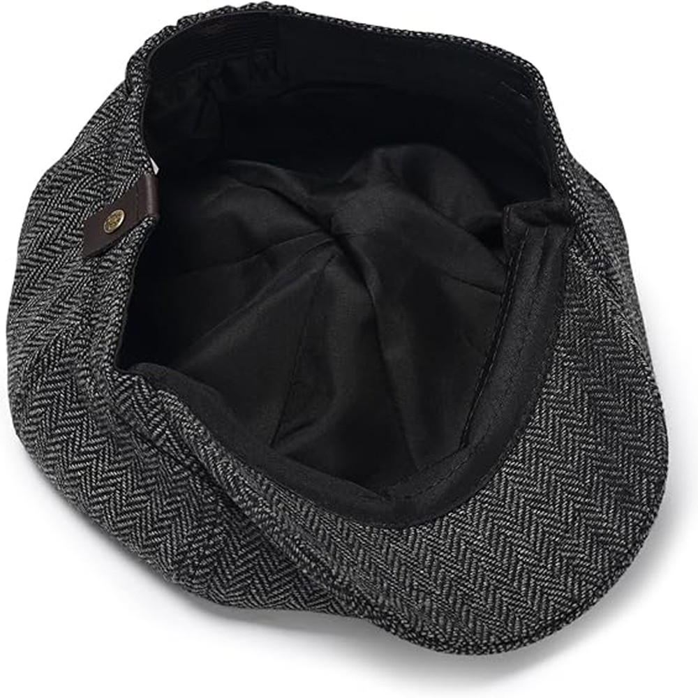 Classic Peaky Blinders Hat Newsboy Flat Cap Driver Herringbone Tweed Wool Baker