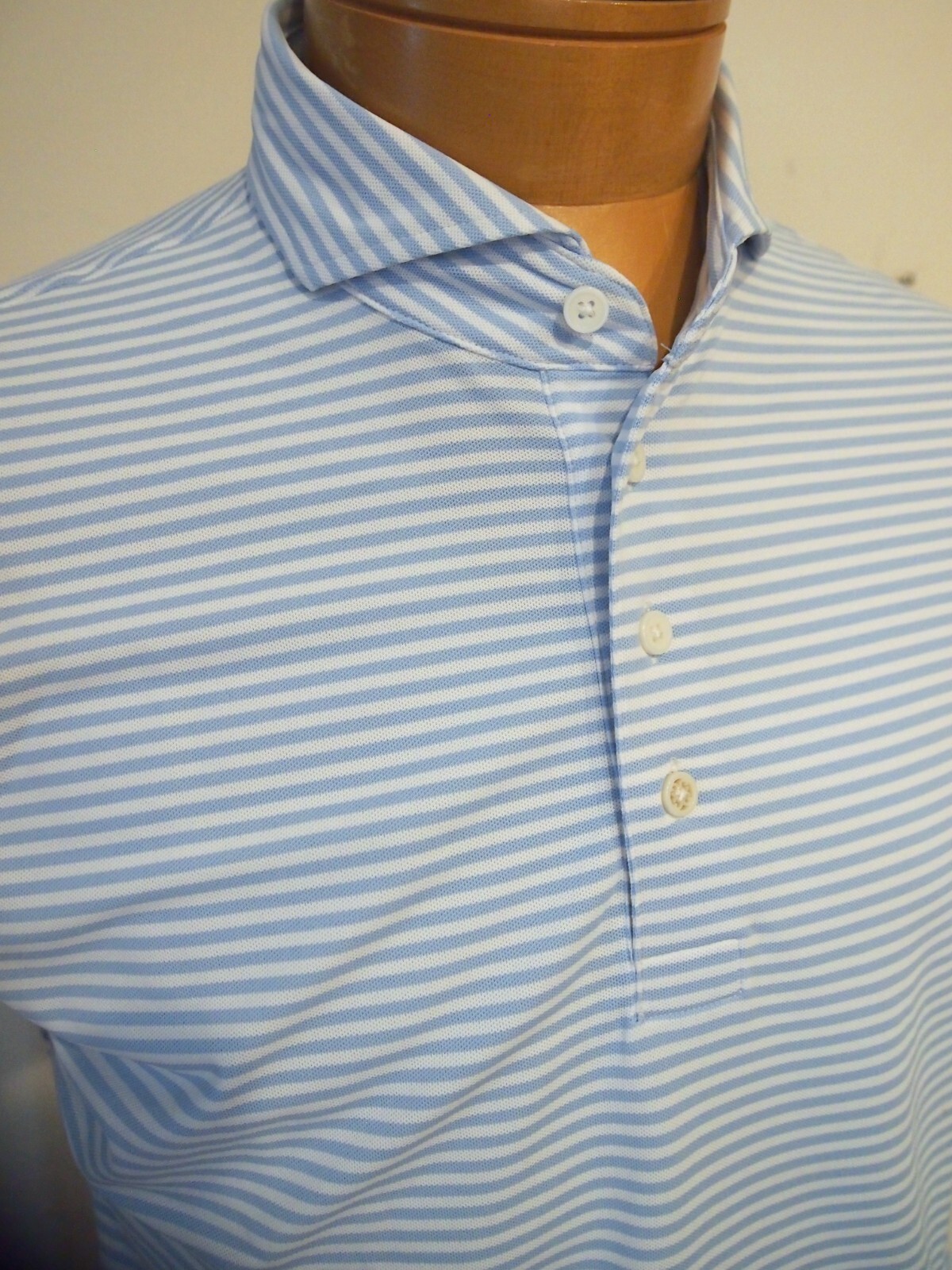 G/FORE Performance Fabric Feeder Stripe Pique Slim Fit Golf Shirt NWT M $120
