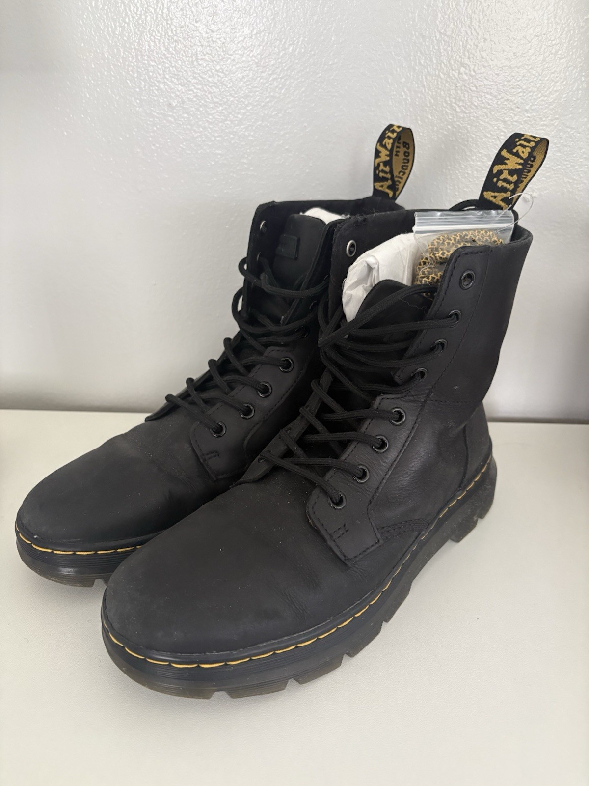 Dr Martens Air Wair Combs Black Leather Lace Up Boots Men’s Size 9