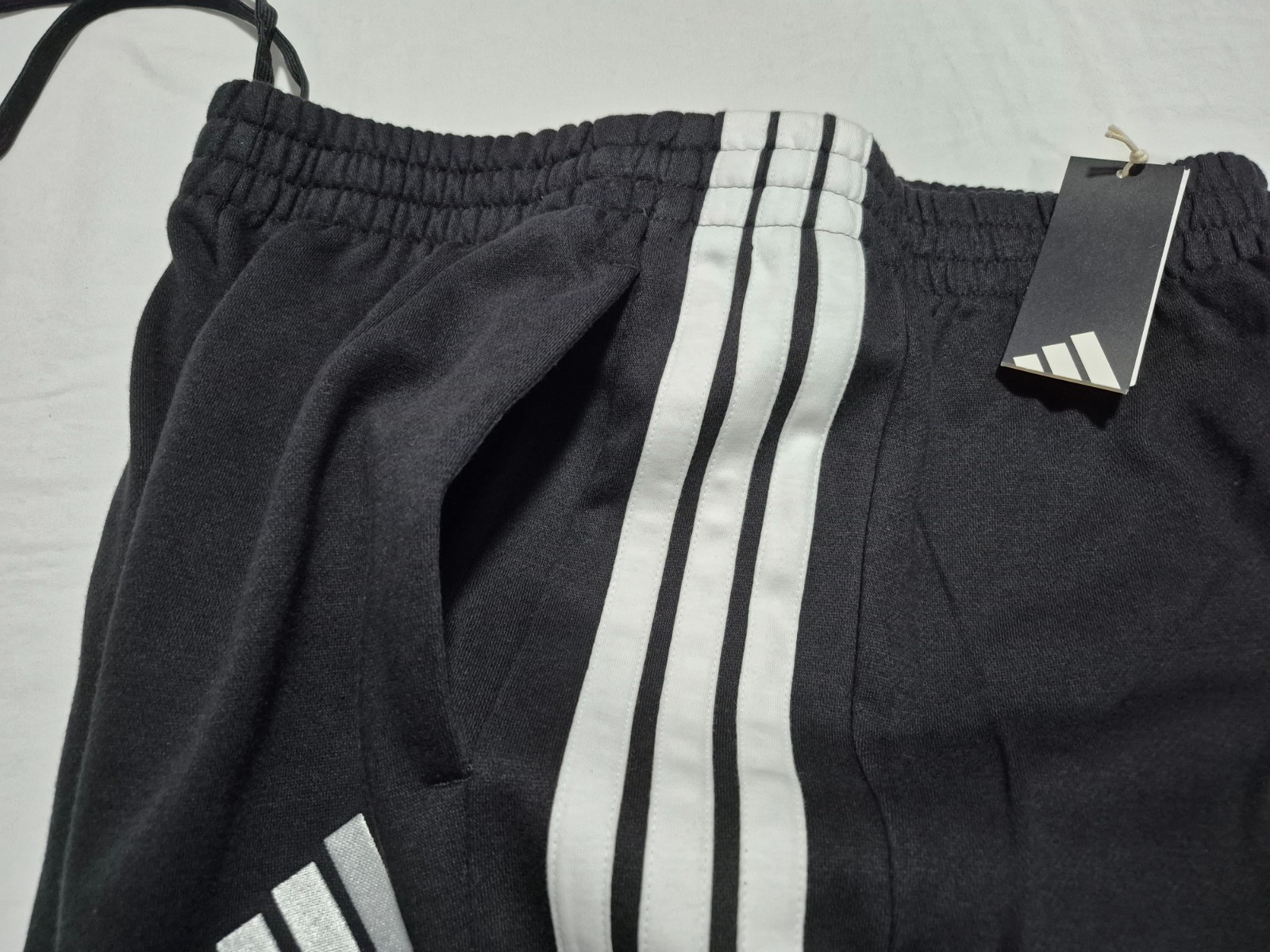 Adidas Men’s Fleece Pants Multi Sports Training Crew Black White JY9028