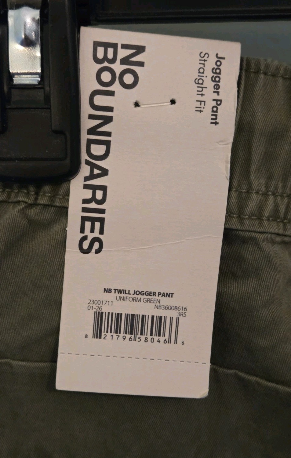 No Boundaries Men’s MEDIUM 32-34 Twill Jogger Pants GREEN Straight Fit #10726