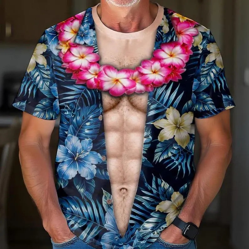 Funny Muscle Body Hawaiian For Men 3D All Size T-shirt S to 5XL LM010 FREE SHIP