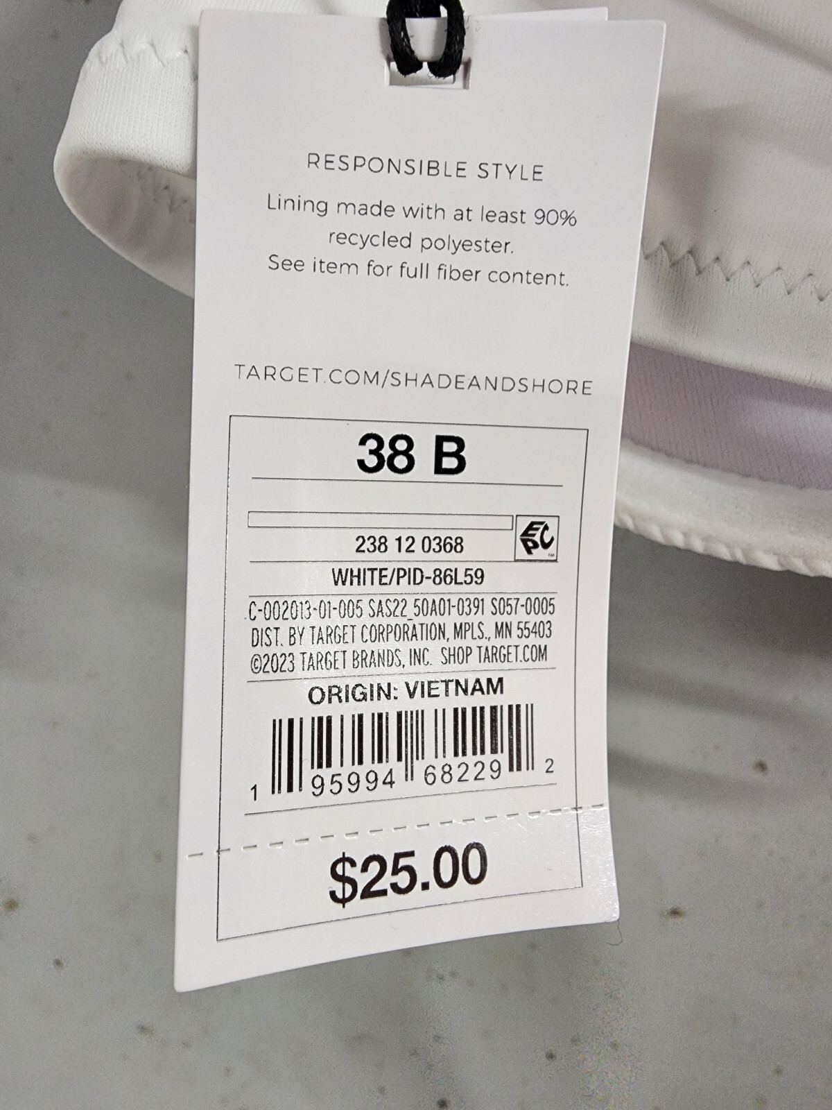 Shade & Shore White Push-up Top, 38B, 38C, NWT, SHIPS FREE
