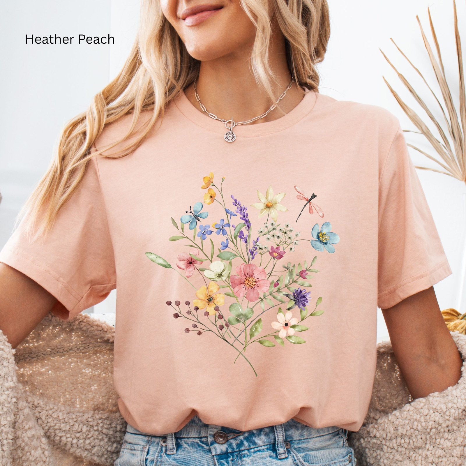 Floral Spring Flowers Wildflower Watercolor Women T-Shirt S M L XL 2XL 3XL