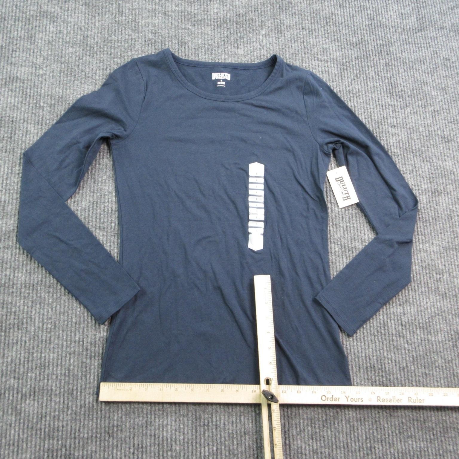 Duluth Trading Co. Shirt Womens Small Blue Scoop Neck Long Sleeve Basic NWT