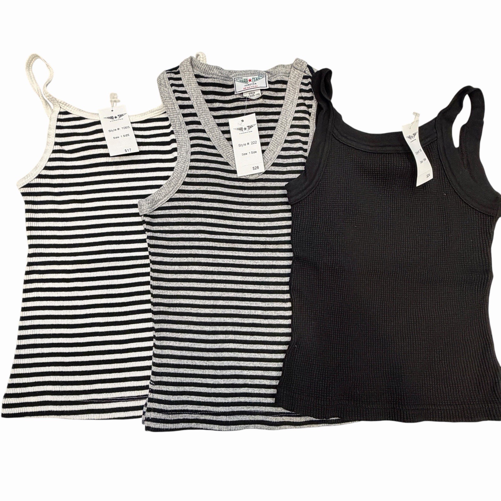 Vintage NWT Hard Tail Forever Women’s Lot Of 3 Ribbed Tanks OS Best For Small