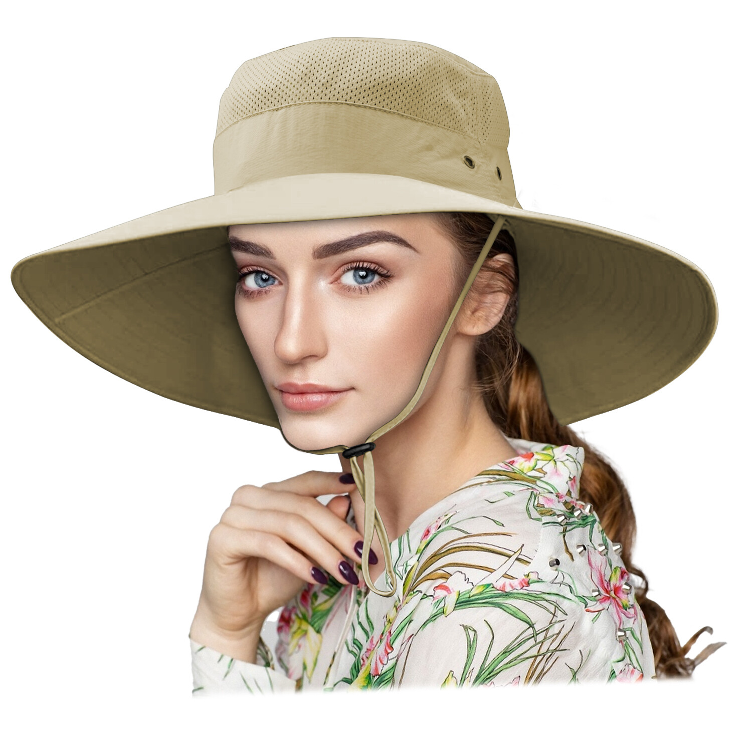 Wide Brim Sun Hat Breathable Bucket Cap Summer Fishing UV Protection Men Women