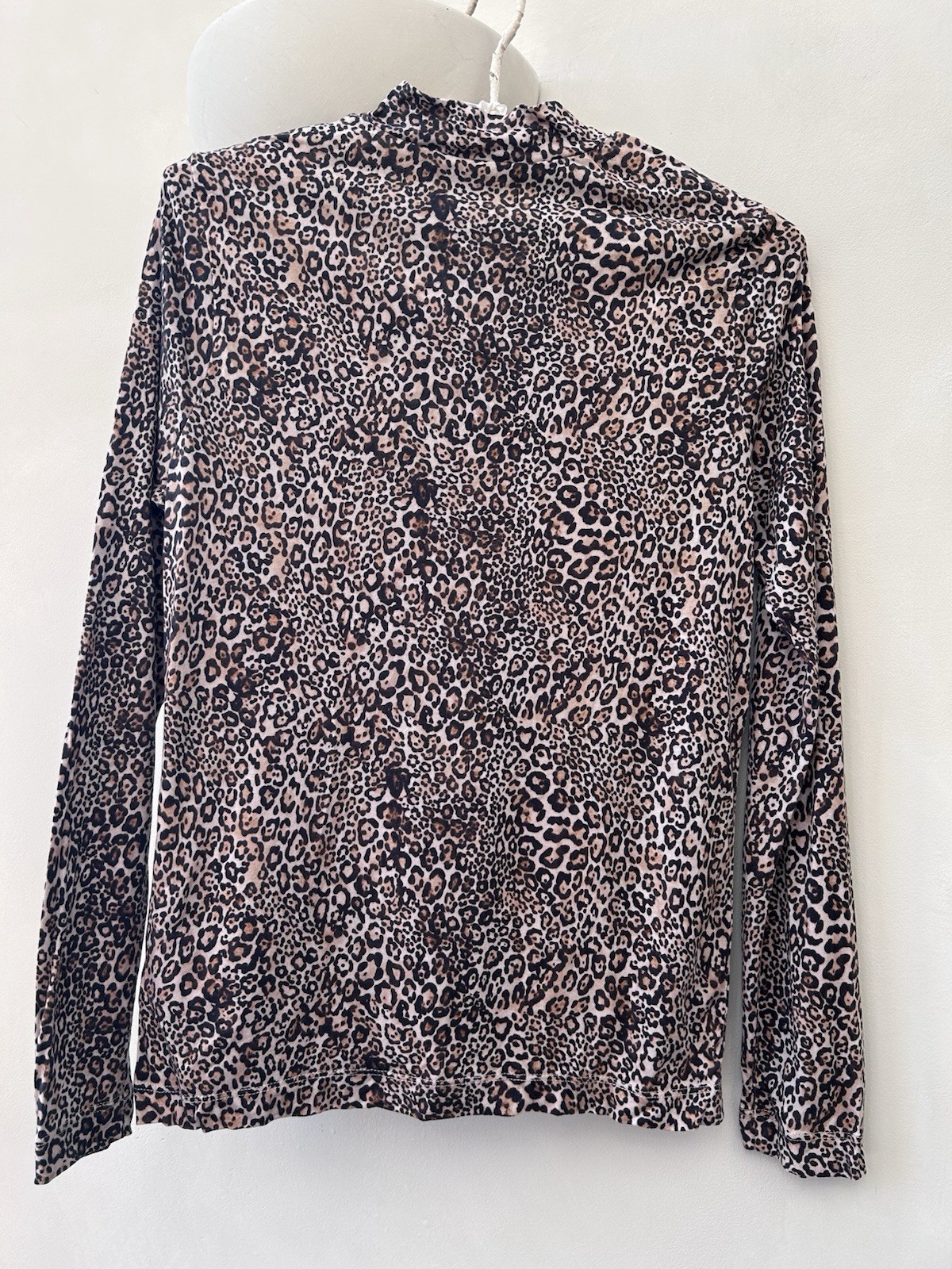 Whistles Leopard Print Top High Neck Mock Turtle Long Sleeved Brown Black 12 M