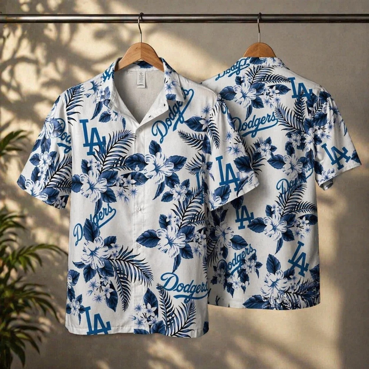 Dodgers Hawaiian Button Down Shirt Unisex Adults BL2548