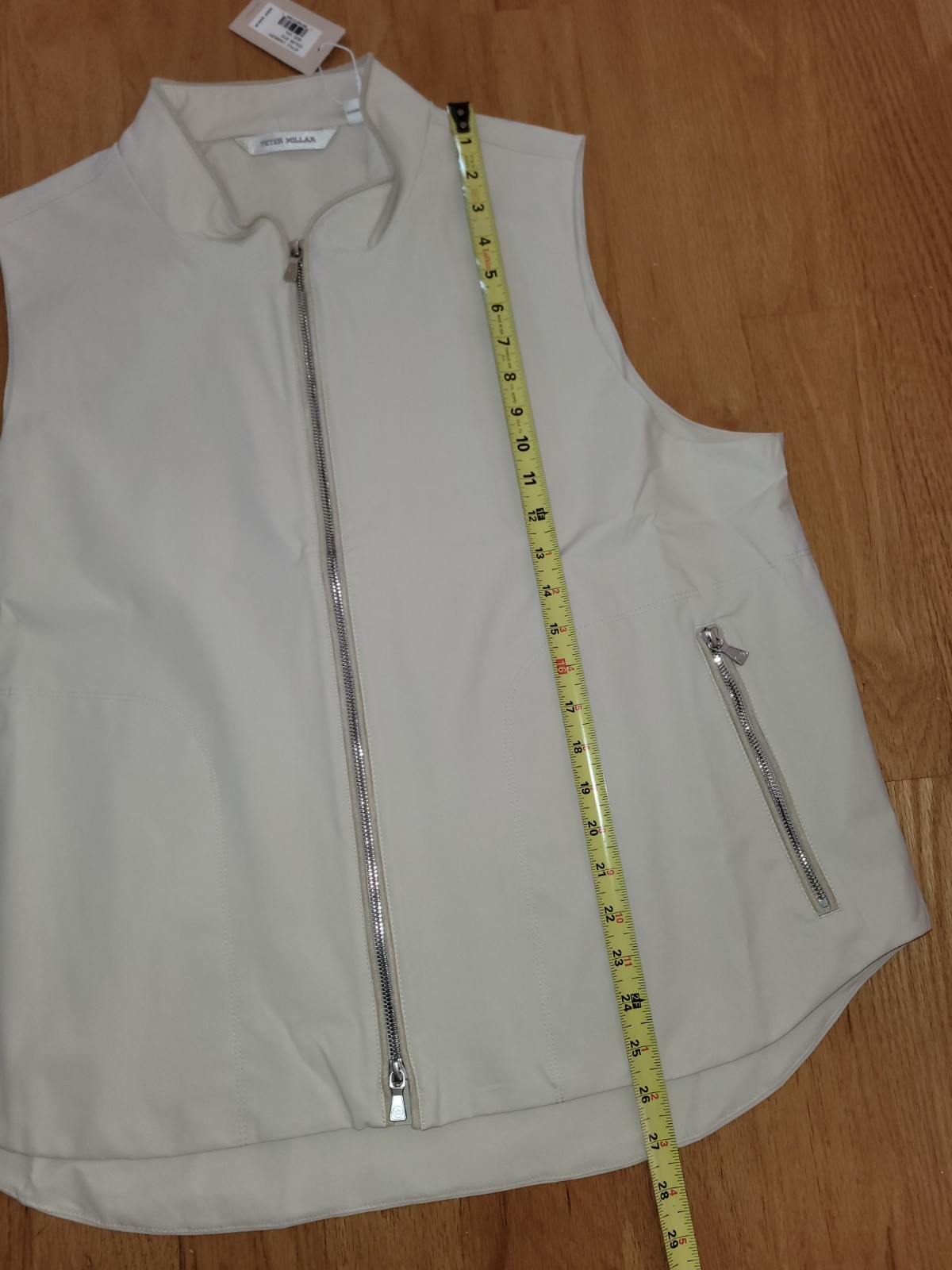 Peter Millar Surge Full Zip 100% Polyester Golf Vest Stone Women’s Size XXL