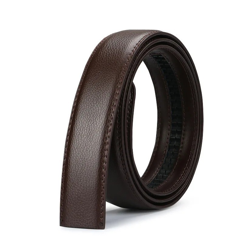Luxury Men’s Automatic Buckle Belt Ratchet Strap Black Brown Leather Strap Jeans
