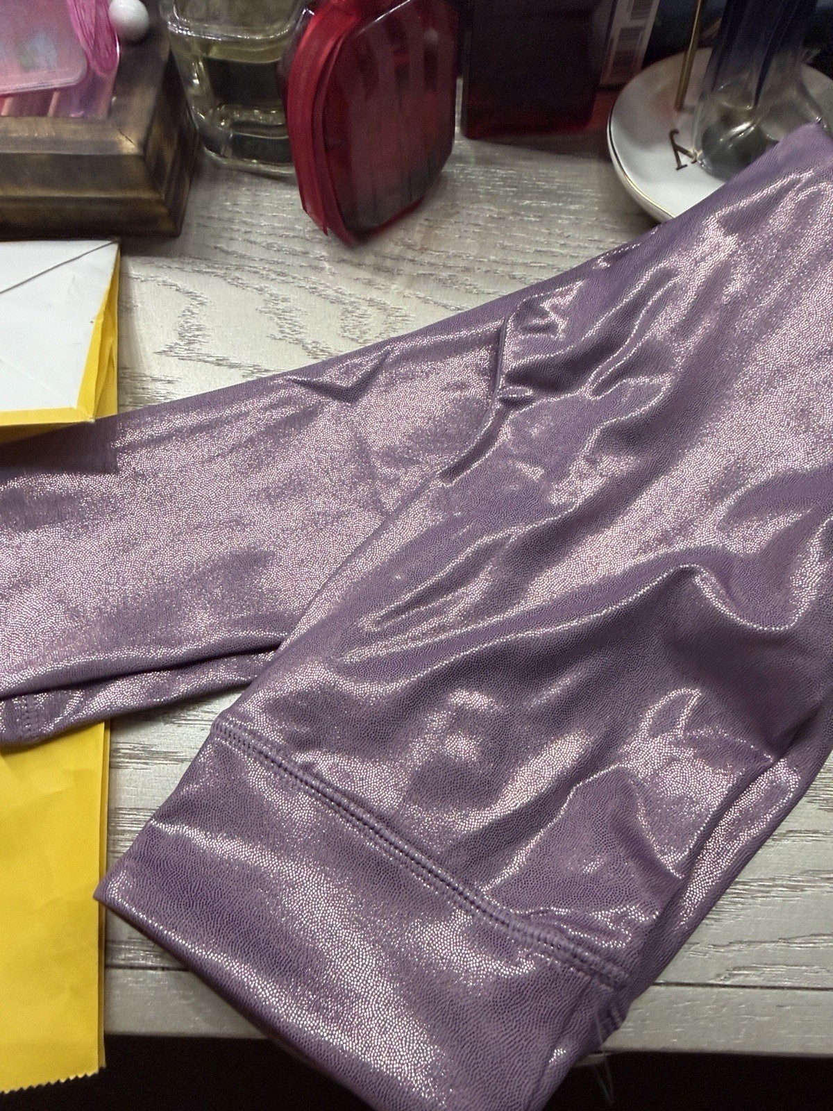 GAP Kids Shiny Purple Solid Stretch Ankle Leggings Teens Size L (10)