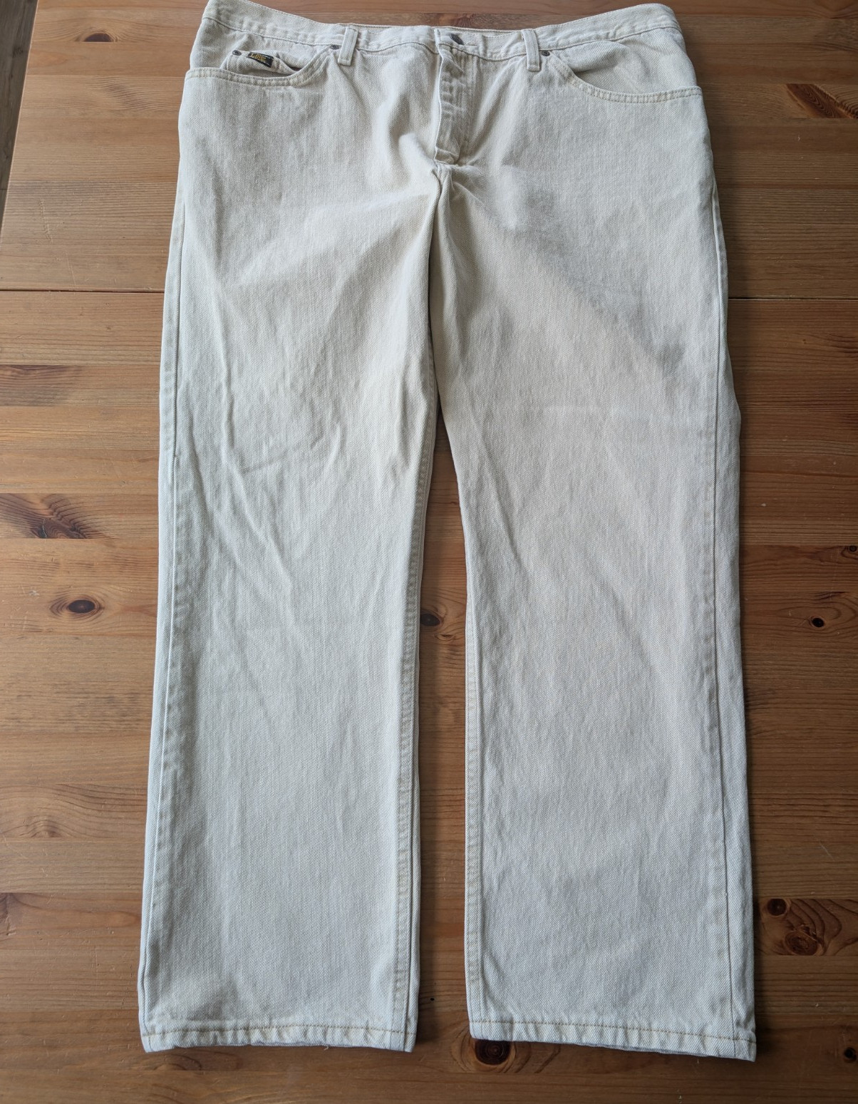 Lee Jeans Mens 42×29 Regular Fit Light Brown Beige Denim Excellent condition