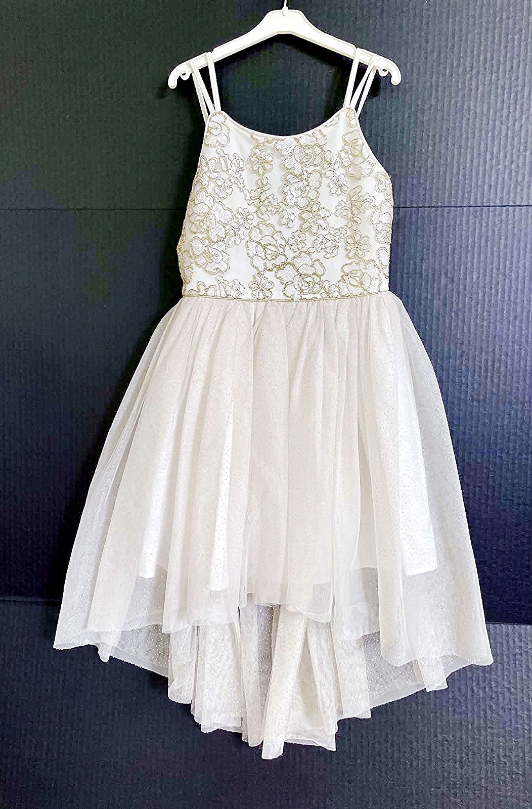 Zenzi, Girl’s Party Dress – Size 7/8 Medium – Ivory & Gold • Excellent Cond.