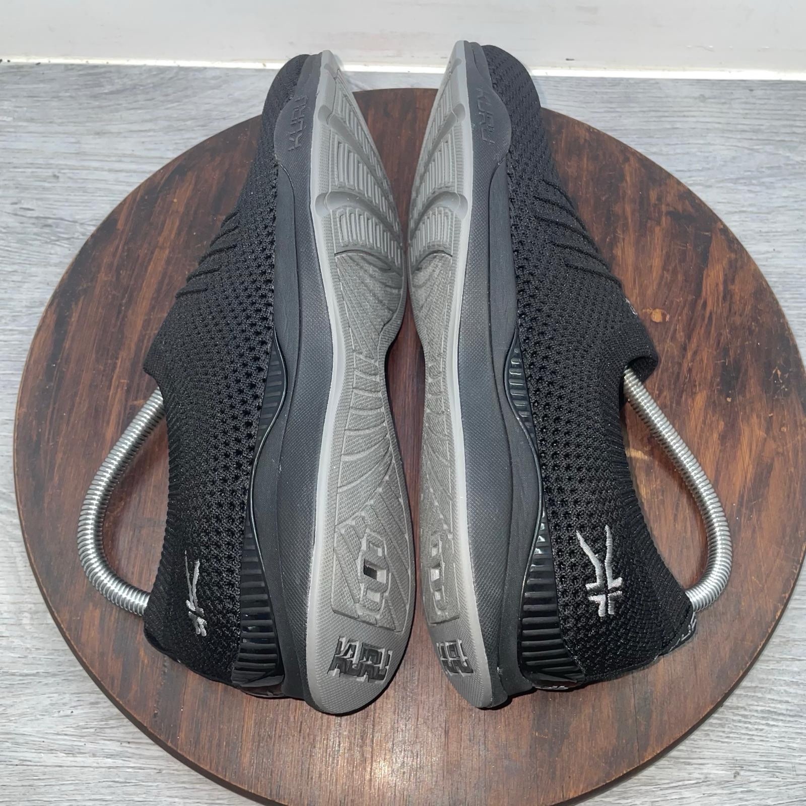 Kuru Shoes Womens 9 Stride Slip On Sneakers Knit Stretch Black Comfort