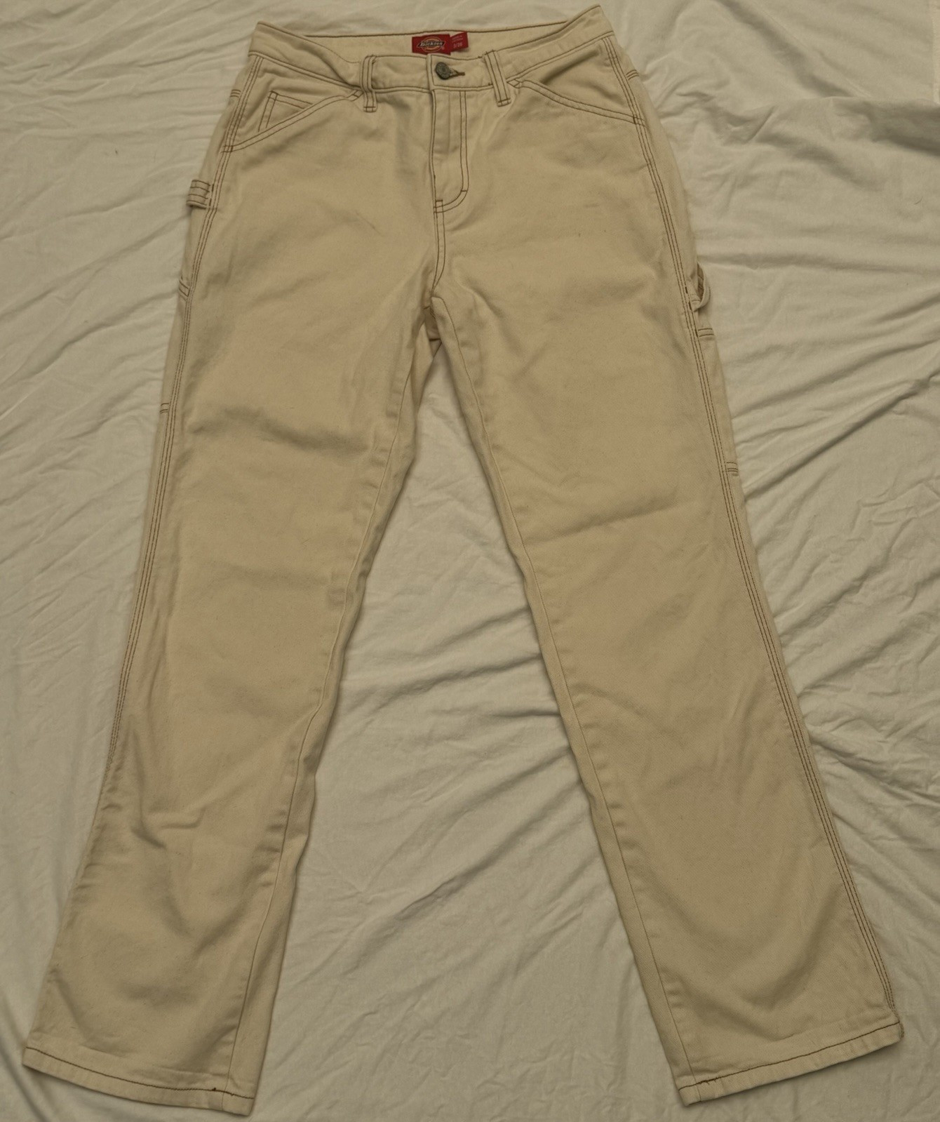 Dickies Men’s Beige Workwear Cargo Pants Straight Leg Regular Fit 26W