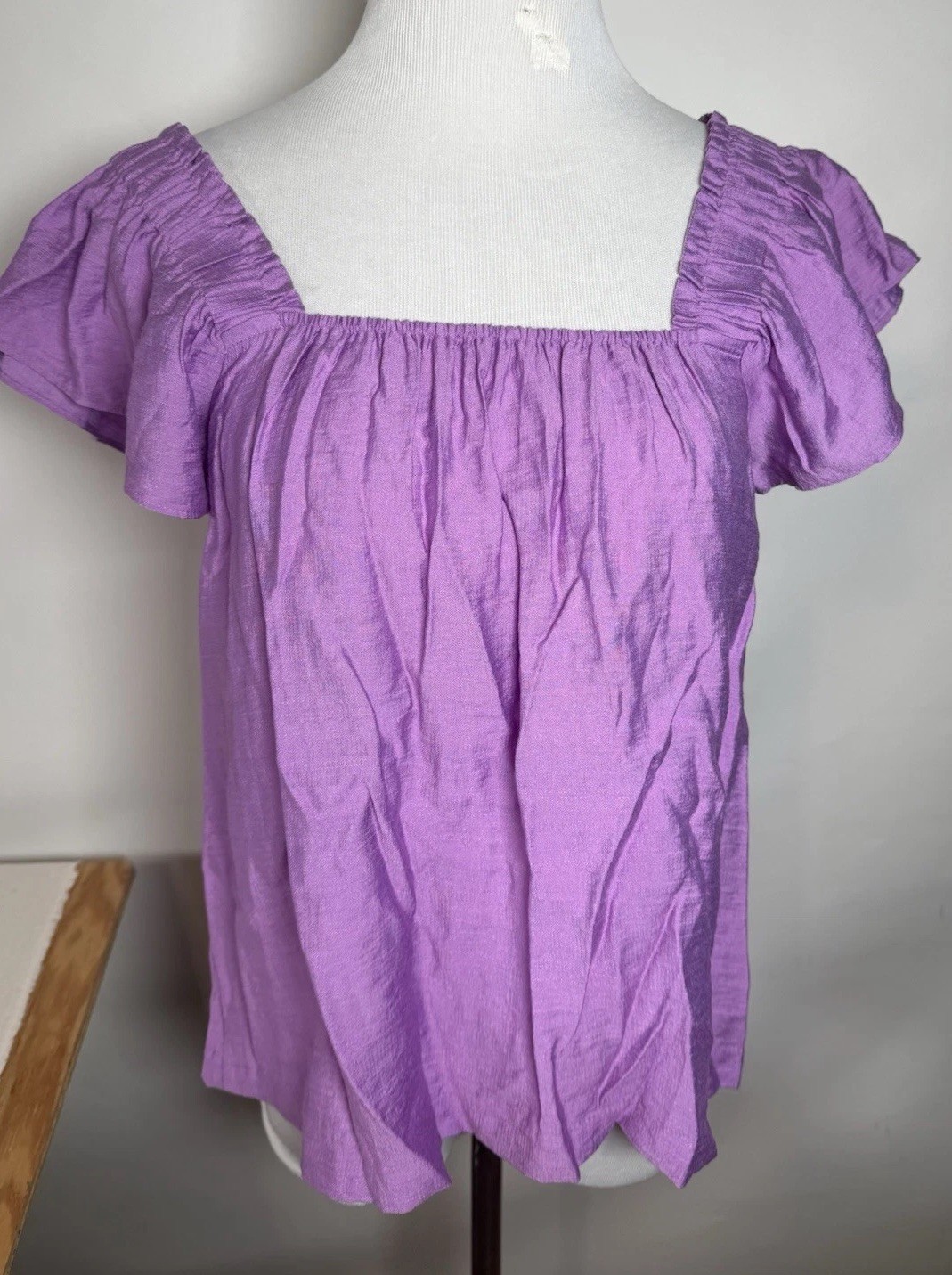 Lilly Pulitzer Caralisa Short Flutter Sleeve Blouse Lilac Purple XXS Extra Small