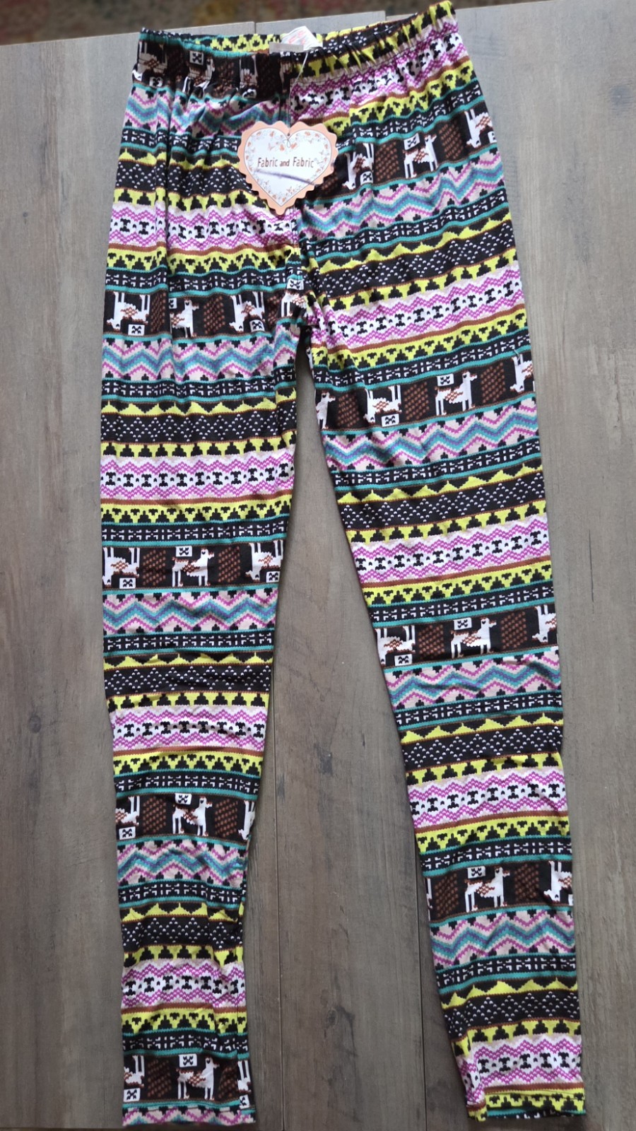 Fabric & Fabric Aztec Print Jacquard Knit Pattern Leggings- One Size- NWT