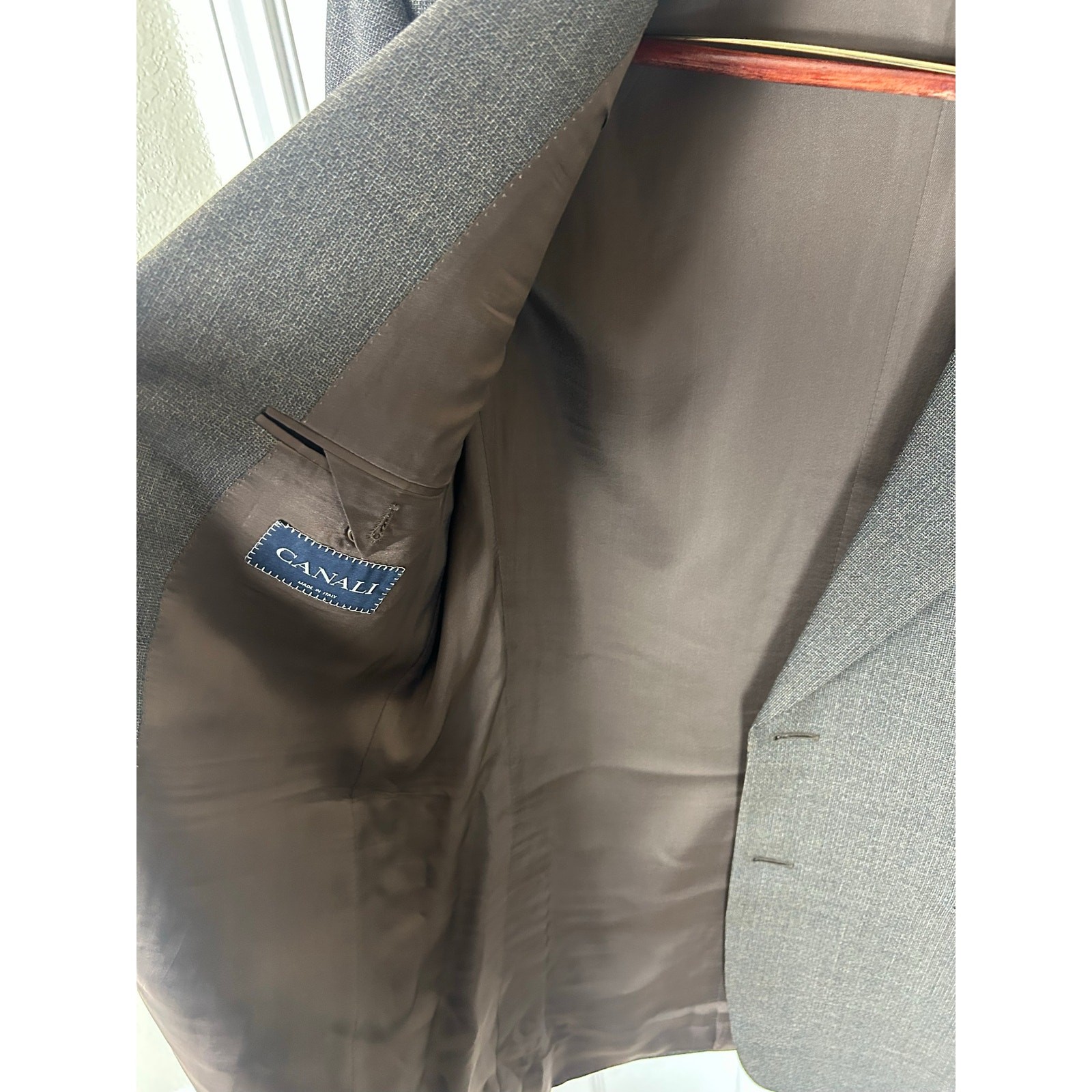 Canali Blazer — Charcoal/Brown Birdseye, Super 120s Wool