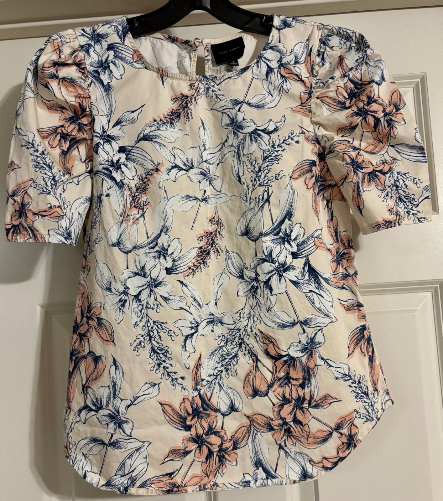 Alex Marie Boho Cottagecore Old Money Puff Sleeve Luxury Keyhole Back Size S
