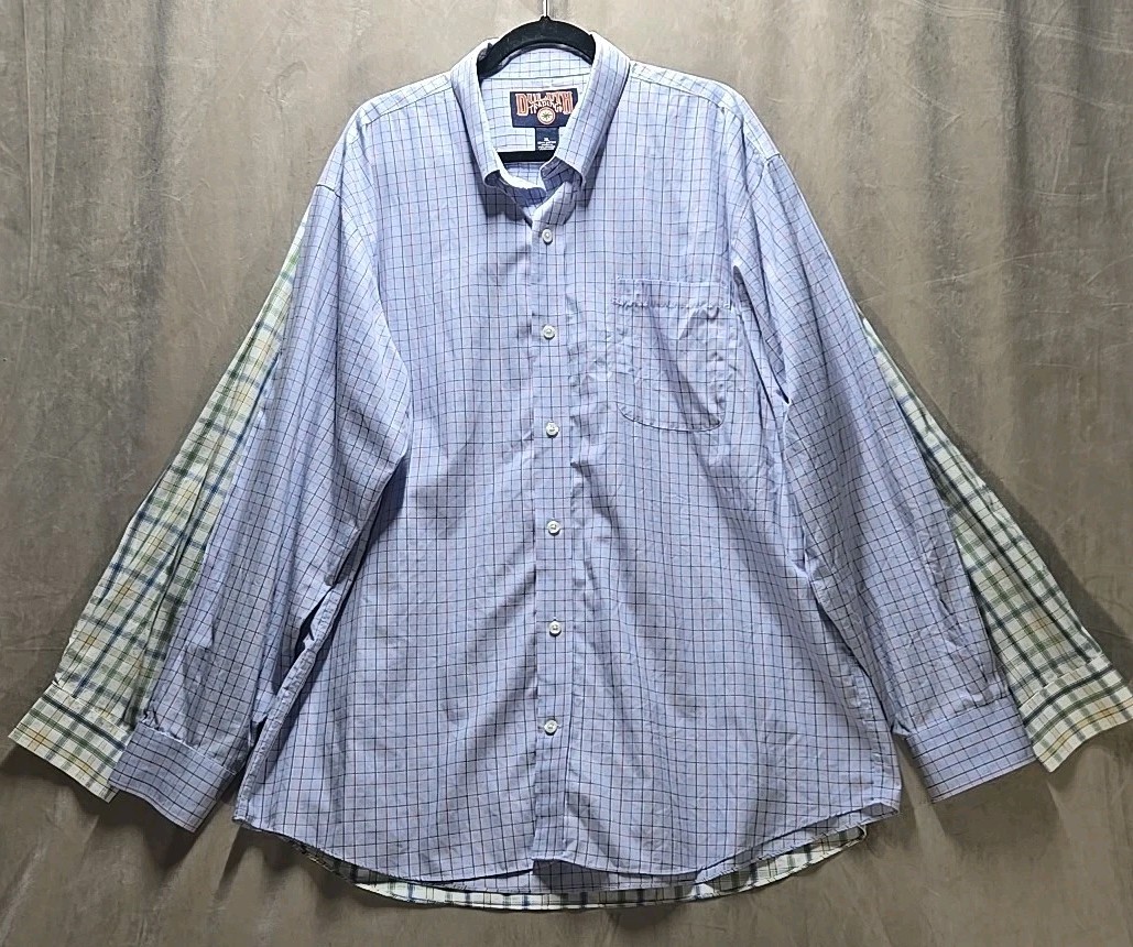2 Duluth Trading Company Mens XL Button Plaid Dress Shirts 100% Cotton
