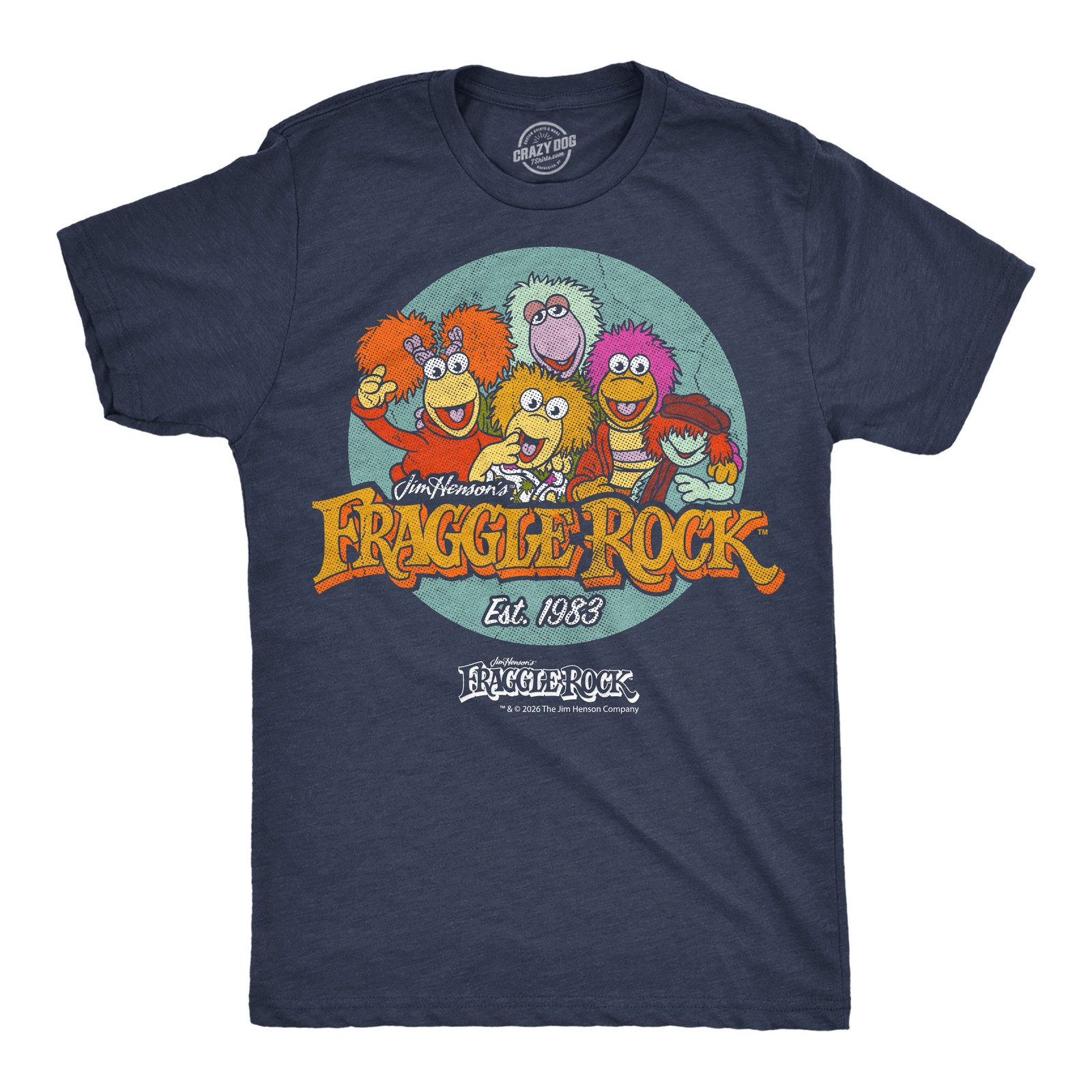 Mens Funny T Shirts Fraggle Rock Logo Retro Jim Henson Tee For Men