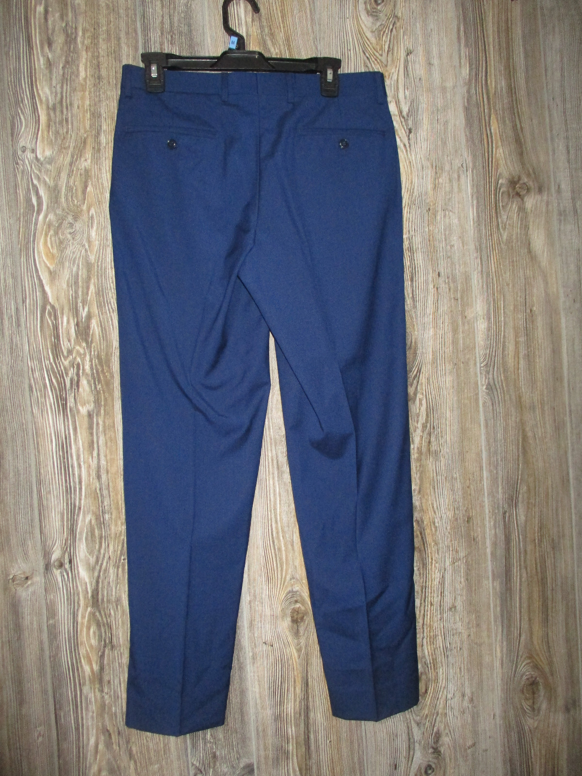 Combatant Gentlemen Blue Mini Windowpane Pants Size 30X30 Msre 31.5×29 Wool Poly