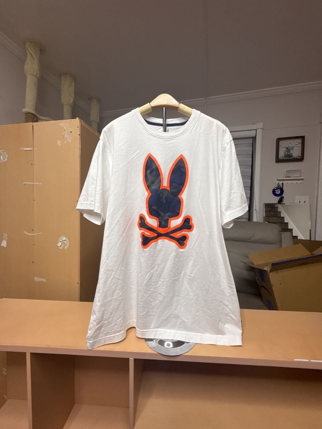 Psycho Bunny Men’s Allen Camo Graphic T-Shirt in White