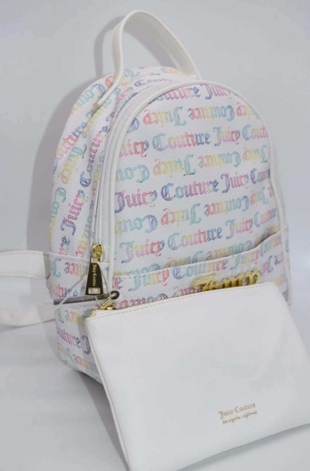 Juicy Couture Pullout Pouch Backpack in Multi-White