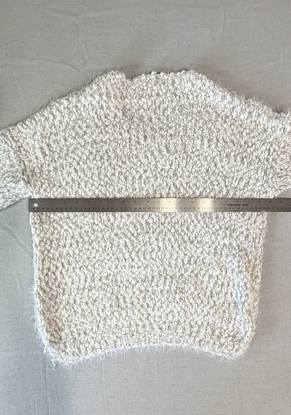 Altar’d State Gray White Marled Knit Cozy Soft Fall V-Neck Textured Sweater S/M