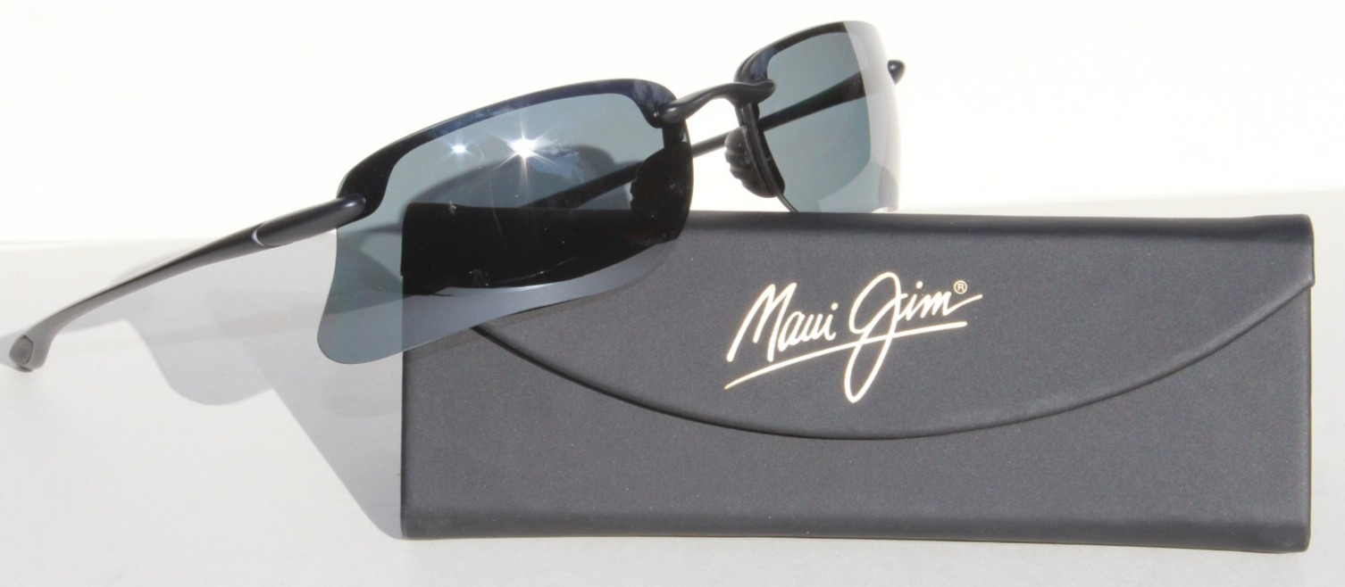 MAUI JIM Turtle Bay POLARIZED Sunglasses Black/Neutral Grey 4110-2M NEW Japan