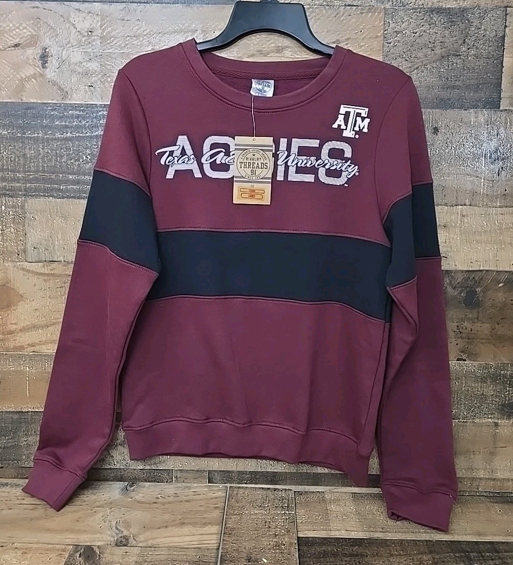 Texas A&M Sweater Women Small 4-6 AGGIES Rivalry Threads 91 Athleisure Gift NWT