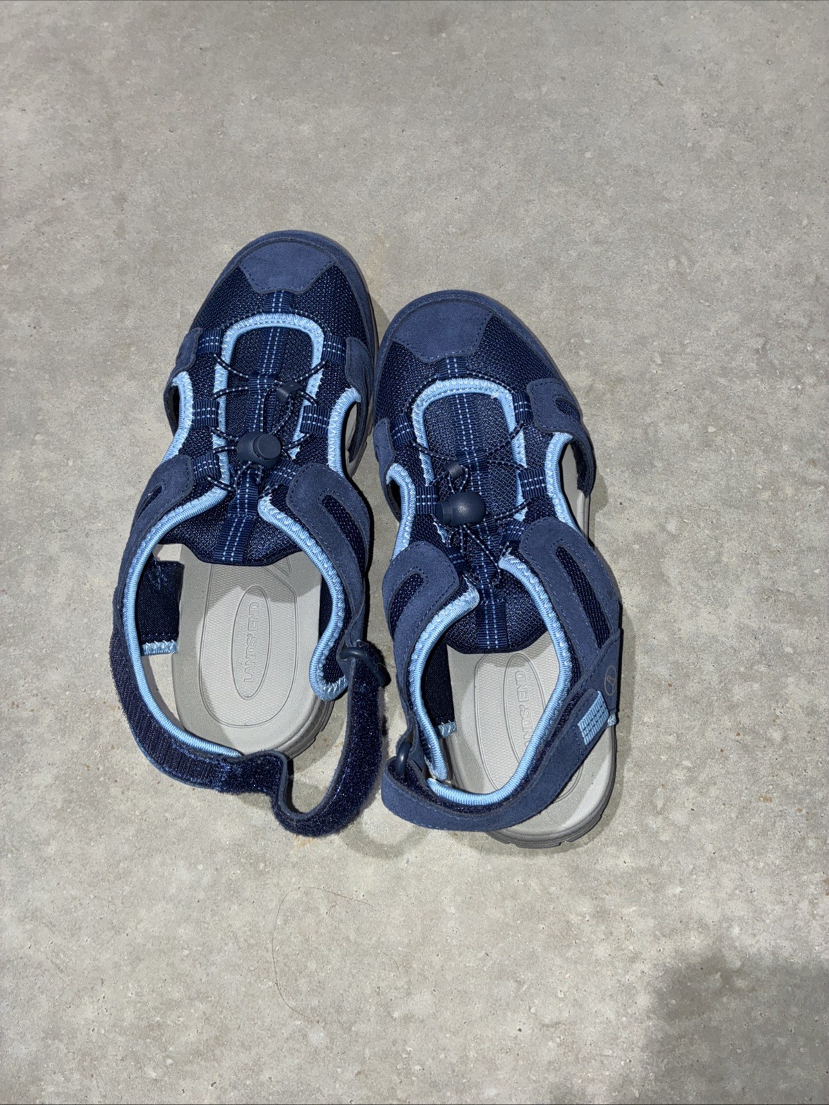LANDS END Women’s Blue Closed Toe Sandals Shoes Lightweight Sz 8 NWOT