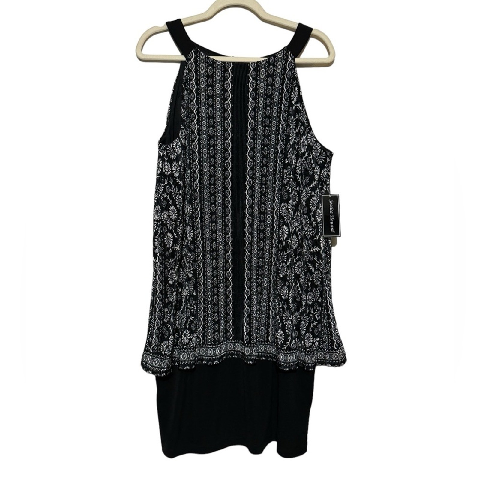 Jessica Howard NWT Black White Sleeveless Classic Dress Women’s Size 14