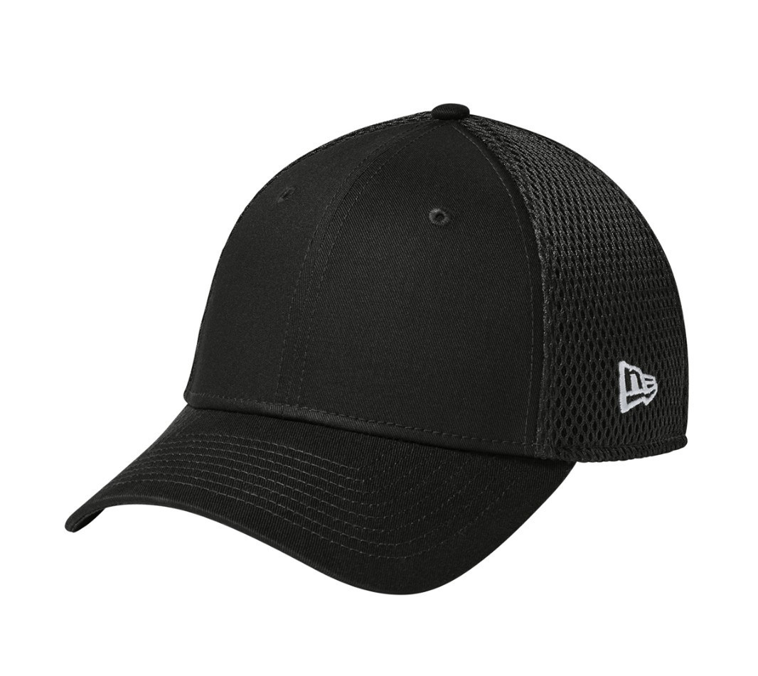 NE1020 New Era® Stretch Mesh Cap – Flag Black on Black size L/XL