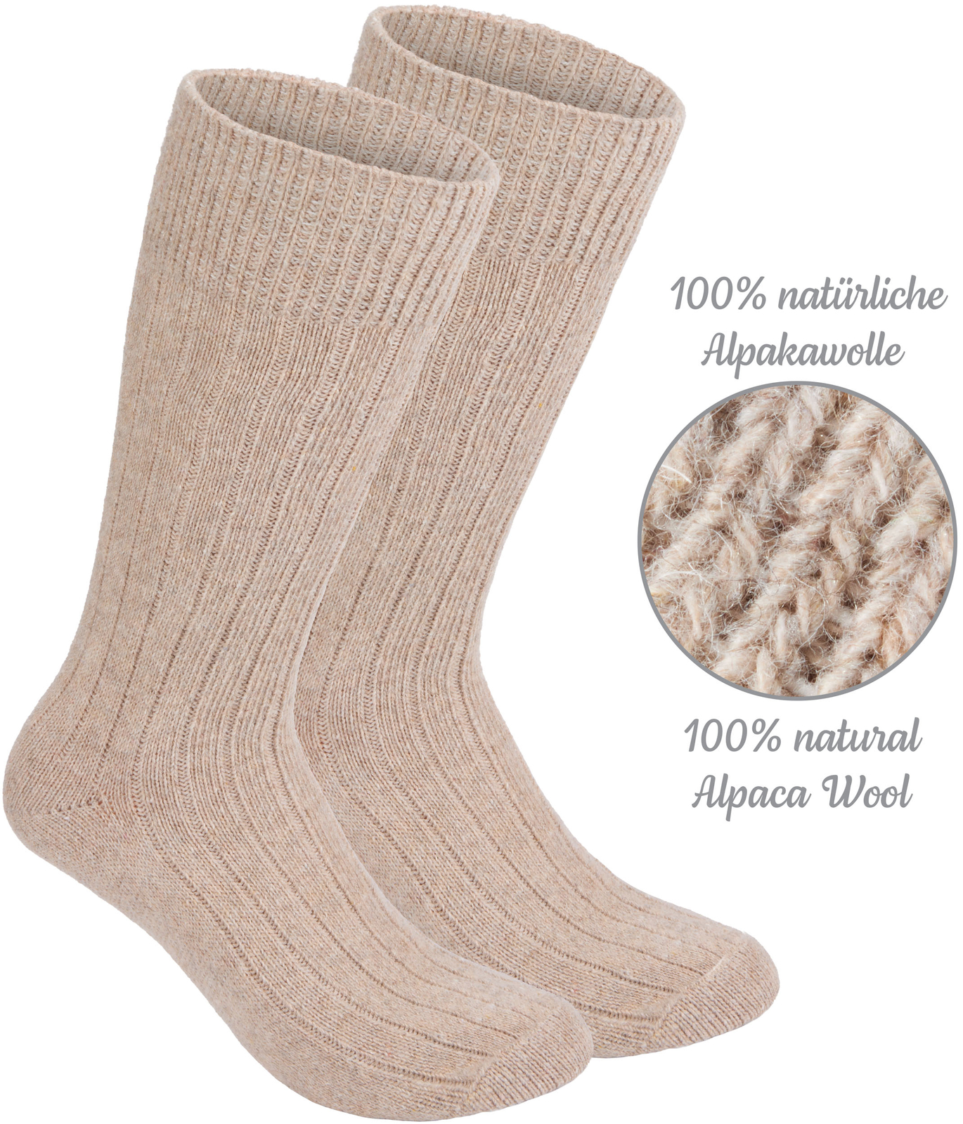 BRUBAKER 4 Pairs Alpaca Wool Socks – Fine Knit Socks for Women and Men