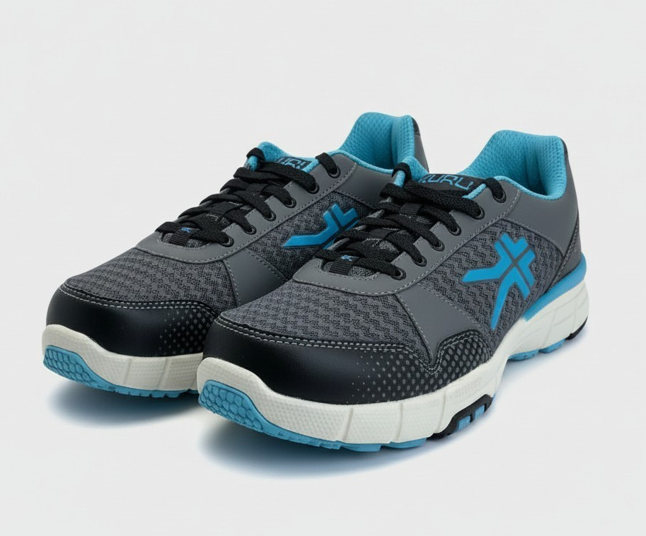 Kuru Quantum Women’s Size 11.5 D (Wide) Concrete/Blue Running Shoes NIB