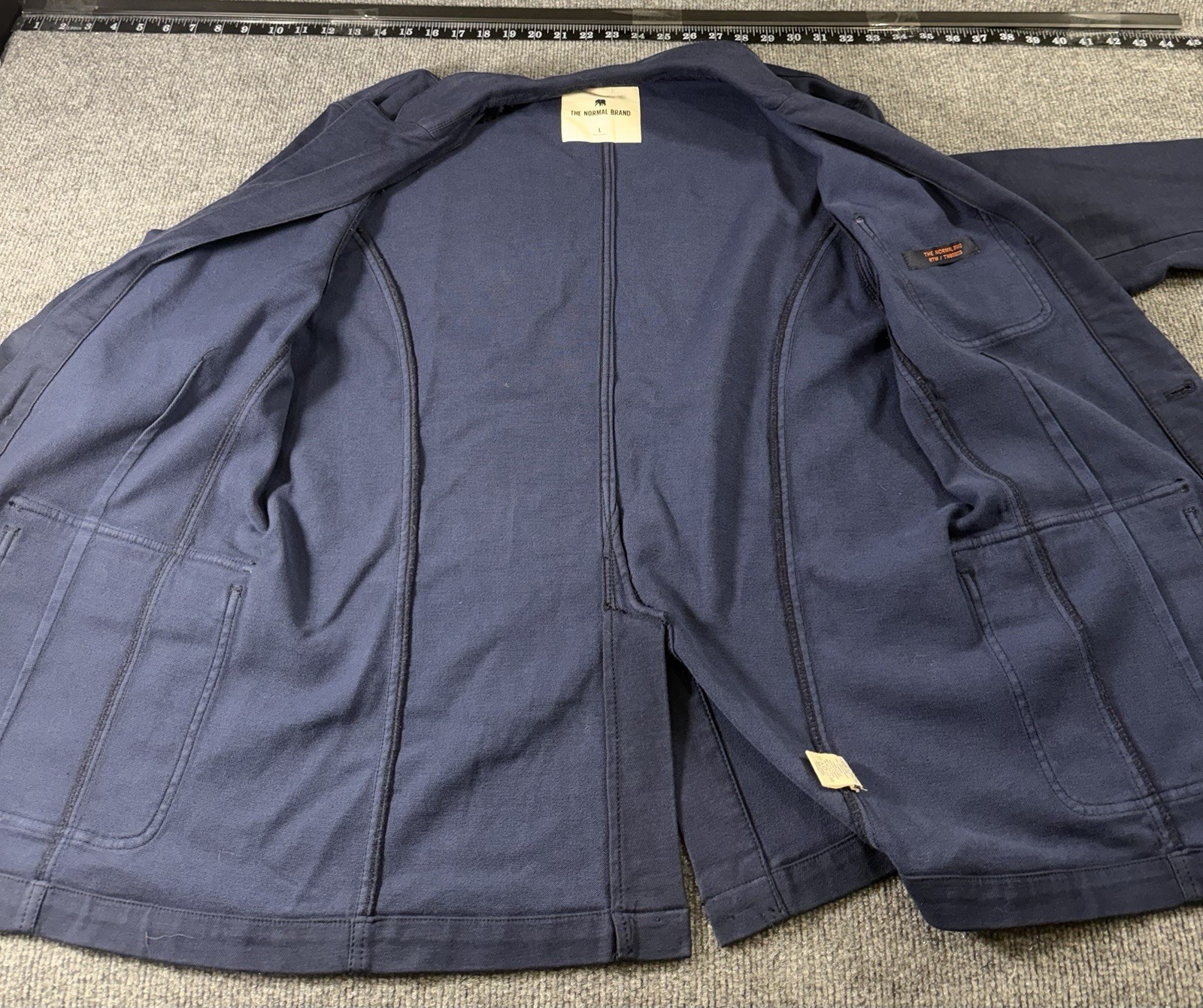 The Normal Brand Men’s Twill Cotton Blazer Blue Regular Fit Single-Breasted L