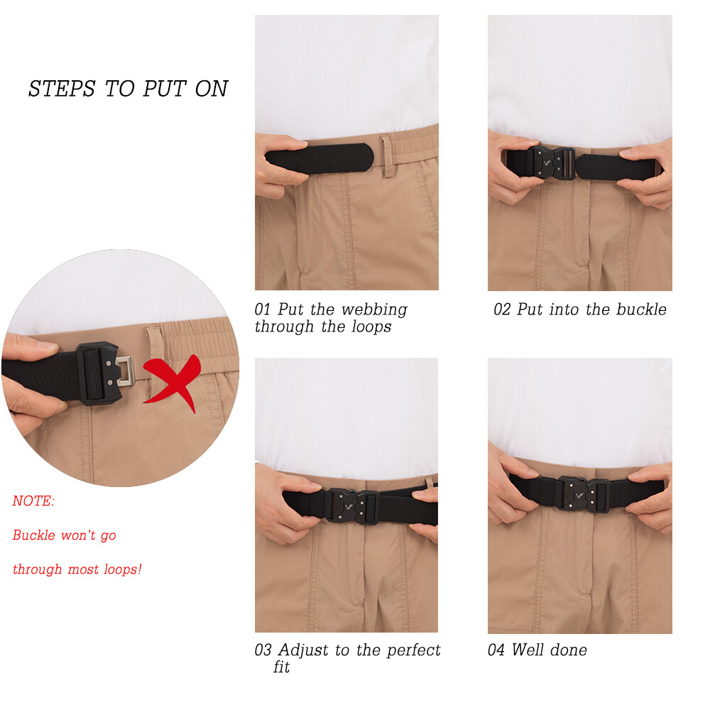 Men’s Tactical Belt, Rigger Hiking Belt,1.5″ Nylon Web Novelty Work Belt for Men