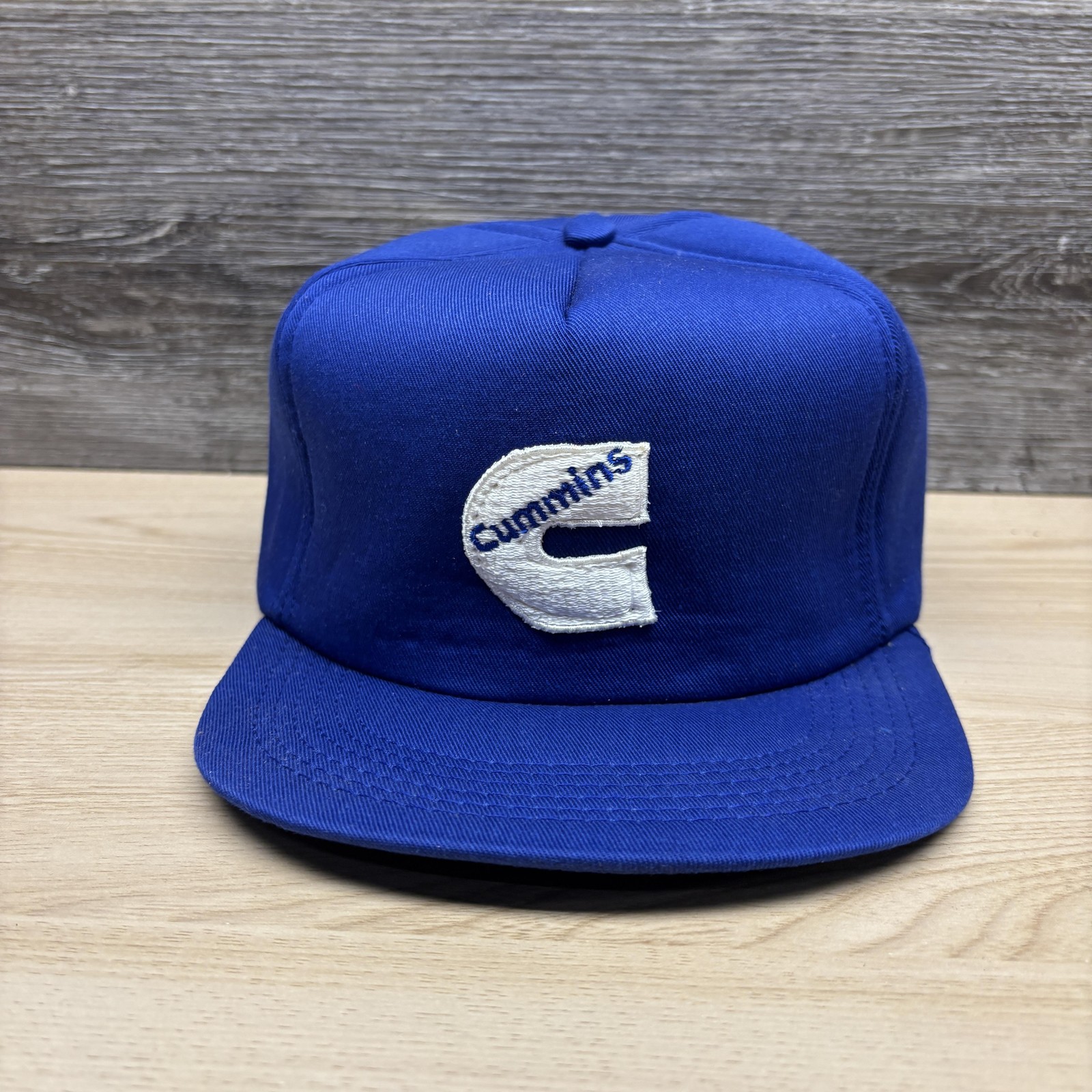 Vintage Cummins Hat Cap Snap Back Blue Trucker Foam Logo Patch Mens 80s