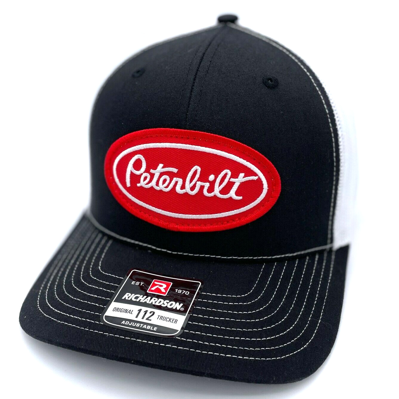 Peterbilt Vintage Patch Hat – Red Oval Logo – Richardson 112 Trucker Cap
