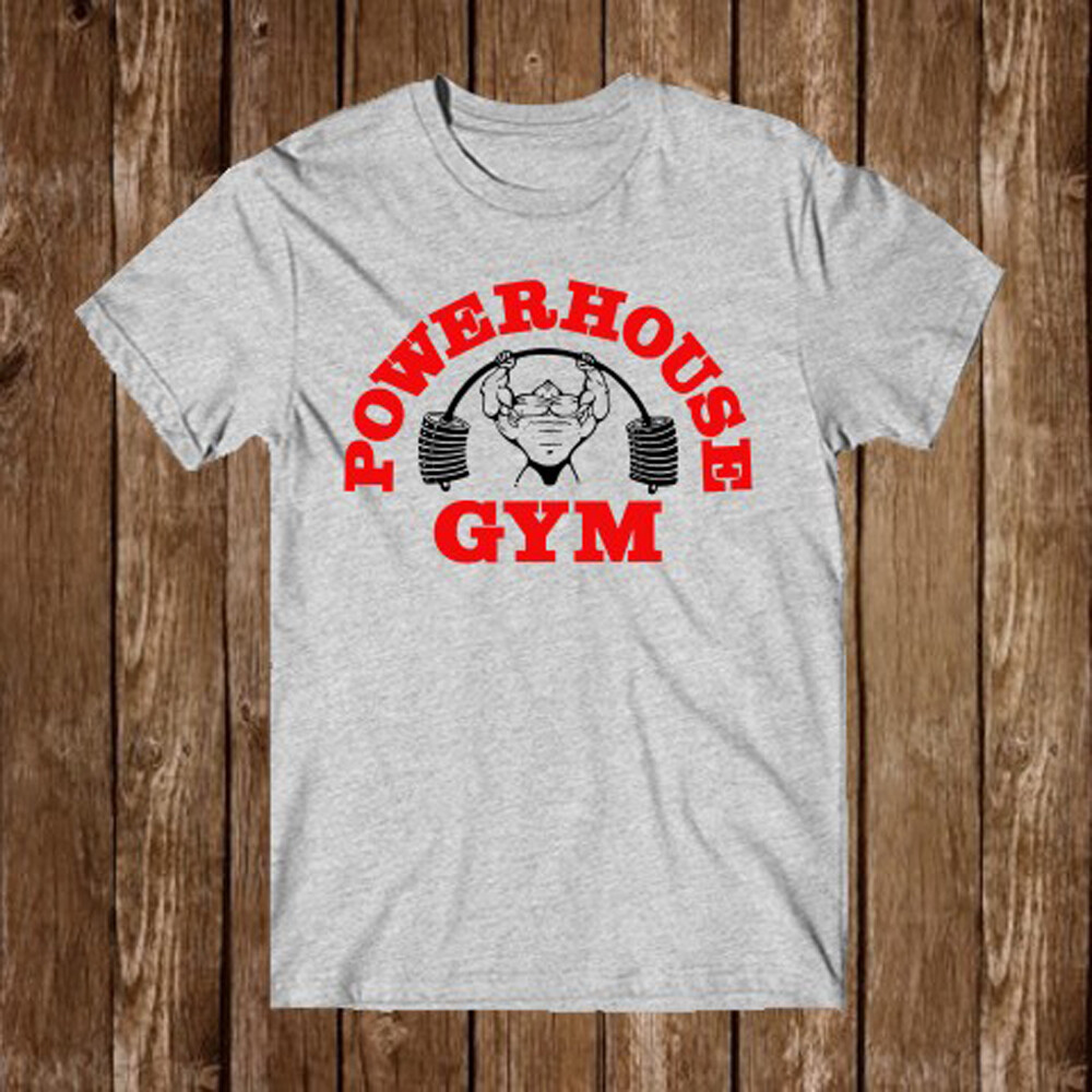 Powerhouse Gym Men’s Grey T-Shirt Size S-5XL