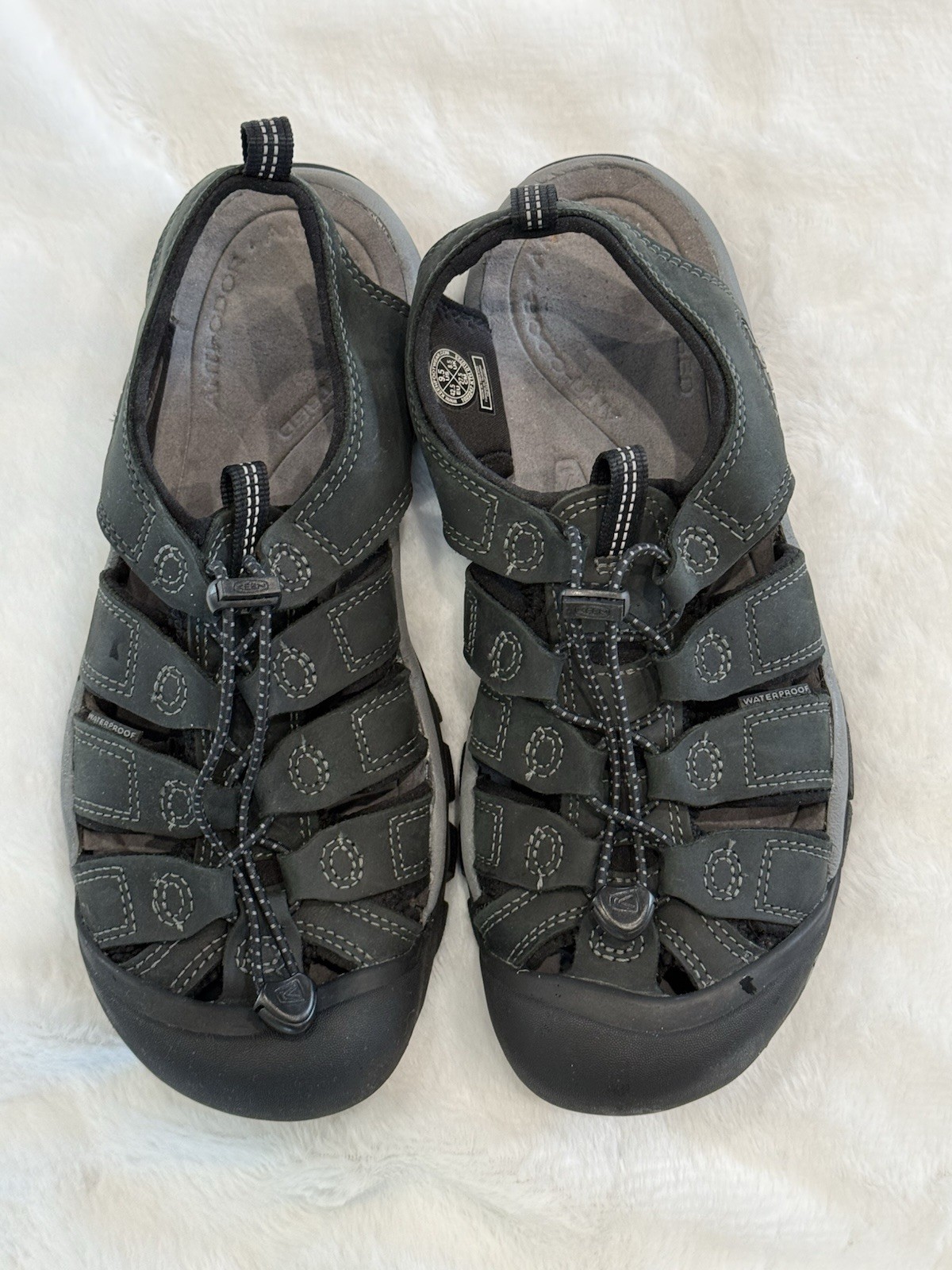 KEEN Men’s Waterproof Strappy Closed-Toe Sandals Gray/Black US 9.5 EU 42.5